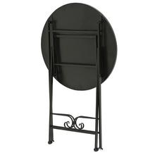 Oceľový vonkajší stôl Athens s priemerom 58 cm a výškou 76 cm.