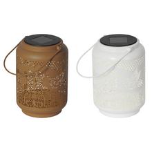 Solárny lampáš kovový, stabilný, 2-farebný, zadok D.12cm H.18cm - Záhradné osvetlenie | FLORASYSTEM