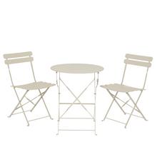 Stôl záhradný /stoličky 2ks biela vonkajšia oceľová súprava Helsingborg V71/pr.60cm - Nábytek | FLORASYSTEM