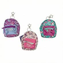 Batoh mini 11cm MIX farieb,, prívesok, linajkový notes, pero, guma, nálepky/ks - FLORASYSTEM