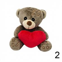 Plyšový medvedík s červeným srdcom, 18cm