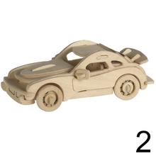 Drevené 3D puzzle z prírodného dreva, Autá