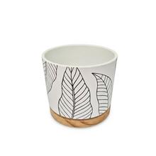 OBAL OSLO LEAVES/WOOD 13CM - Terakota | FLORASYSTEM