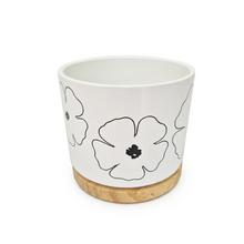 OBAL OSLO FLOWERS/WOOD 13CM - Terakota | FLORASYSTEM