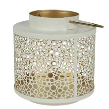 Lampáš kov biel/zlatý pr.19/11/ V20cm - Lucerny kovové | FLORASYSTEM