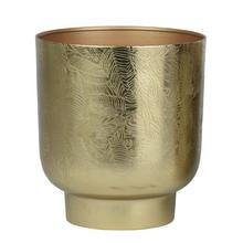 Kvetináč obal so vzorom listov V24,5cm/pr.22,5cm/zlatý vzor veľký - Stojan pod květináč | FLORASYSTEM