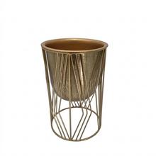 Kvetináč obal / stojan V26cm/pr.17cm zlatý malý - Stojan pod květináč | FLORASYSTEM