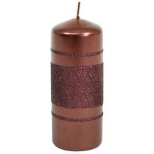Hnědá vánoční svíčka s glitrem