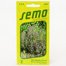 Semena mateřídoušky od SEMO v žlutém obalu.