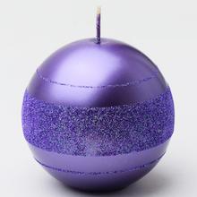 Fialová vánoční svíčka s glitrem