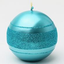 Tyrkysová vánoční svíčka s glitrem