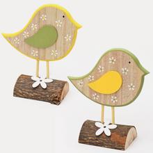 PTÁČEK NA pařezy DŘEVO ŽLUTÝ, ZELENÝ 7,2x4,5x14,3 - FLORASYSTEM