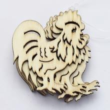 Dřevěný výřez kohouta 5 cm, balení po 20 kusech.