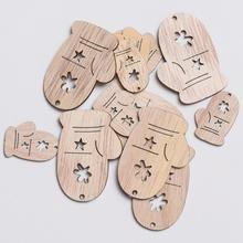 Dřevěné rukavice v přírodní barvě, sada 12 kusů.