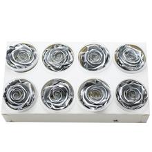 Ruža preparovaná 5cm SILVER /ks - FLORASYSTEM