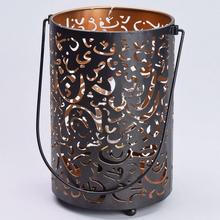 LED LAMPÁŠ KOV ČIERNOZLATÝ 16x12,5x19,5CM - FLORASYSTEM