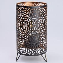 LED LAMPÁŠ KOV ČIERNOZLATÝ 13,5x13,5x24,5CM - FLORASYSTEM