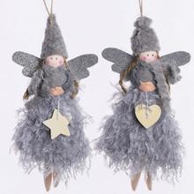 Šedý anděl mix 24 cm na zavěšení.