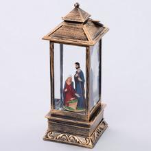 LED lampáš s rodinou vánoční scény, 28 cm.