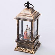 LED lampáš Betlehem s postavičkami vánočního příběhu.