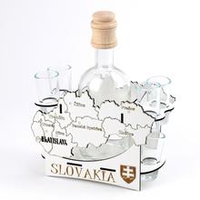 Dárková sada s mapou Slovenska a skleničkami.