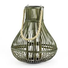 HY9042A.Z Lampion KULATÝ se šňůrkou ZELENÝ 34x34x41CM - FLORASYSTEM