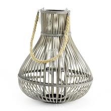 HY9042A.SZ Lampion KULATÝ se šňůrkou ŠEDÝ 34x34x41CM - FLORASYSTEM