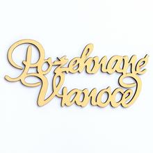 Dřevěný nápis Požehnané Vánoce