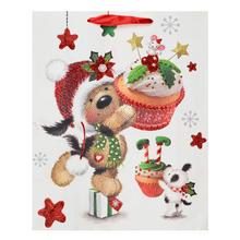 Vánoční dárková taška s glitrem a motivem zvířat.