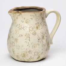 DŽBÁN KERAMIKA VZOR KVETY HNEDÉ 16,5x13x15CM - FLORASYSTEM