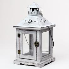 Lampa DŘEVO / KOV ŠEDÁ-X 14,5x14,5x28cm - FLORASYSTEM