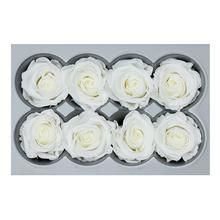 Ruža preparovaná 4cm WHITE /ks - FLORASYSTEM