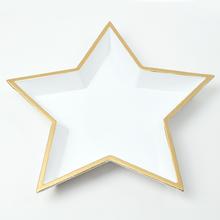 TÁCKA HVIEZDA DREVO MDF BIEL/ZLATÁ 32x3,9CM - FLORASYSTEM
