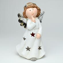 Bílý porcelánový anděl s hvězdami