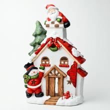 AKCIA! SVIETNIK DOM SO SANTOM A SNEHULIAKOM MGO 39*18*57cm - FLORASYSTEM