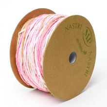 Růžová juta vlna mix barva na cívce.