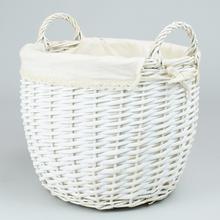 Bílý proutěný košík s plátnem