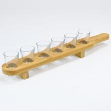 Podnos s poháry, 7 kusů, 40 ml, délka 44 cm.