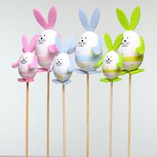 Zápich vajce zajac plast S/6 mix barev.