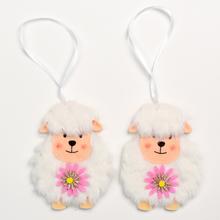 ZÁVES OVEČKA POLYESTER S/2 14x1,5x17CM BIELA - FLORASYSTEM