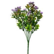 Umělé fialové bobule s listy, 30 cm.