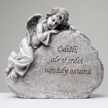 ANJEL NA SRDCI SIVÝ 21x8x19CM POLYRES - FLORASYSTEM