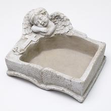 OBAL KNIHA S ANJELOM ŠEDÁ 23x18x12cm - FLORASYSTEM