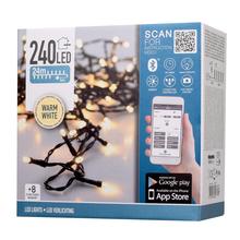 LED světýlka s teplou bílou barvou, 240 LED, pro venkovní a vnitřní použití, funkce 3xTIMER a aplikace.