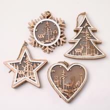 Dřevěné vánoční dekorace se světlem, 4 různé tvary.