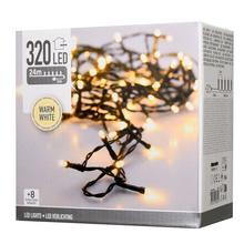 LED světýlka s teplou bílou barvou, 320 LED, 24m dlouhé, 8 funkcí.