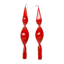 Točená špic svíčka Laura červená, balení 2 ks, 28 cm.