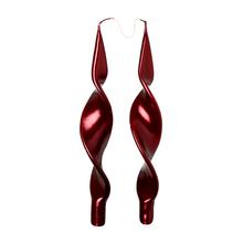 Točená svíčka Laura v metalické bordó barvě, balení 2 kusy.