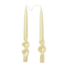 Točené svíčky v met.ecru barvě, balení 2 kusy, 27 cm.