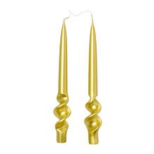 Točené svíčky ve zlaté barvě, balení 2 kusy, 27 cm.